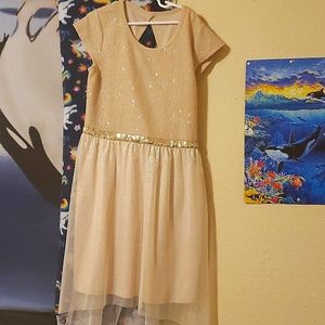Girls size 10/12 cream dress